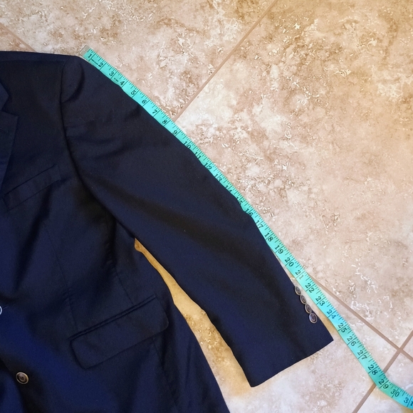 Men's Joseph & Feiss Navy Blue Blazer - Size 38 Short Classic Fit - 100% Wool - Picture 9 of 12